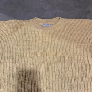 womens large old navy cropped yellow knit sweater